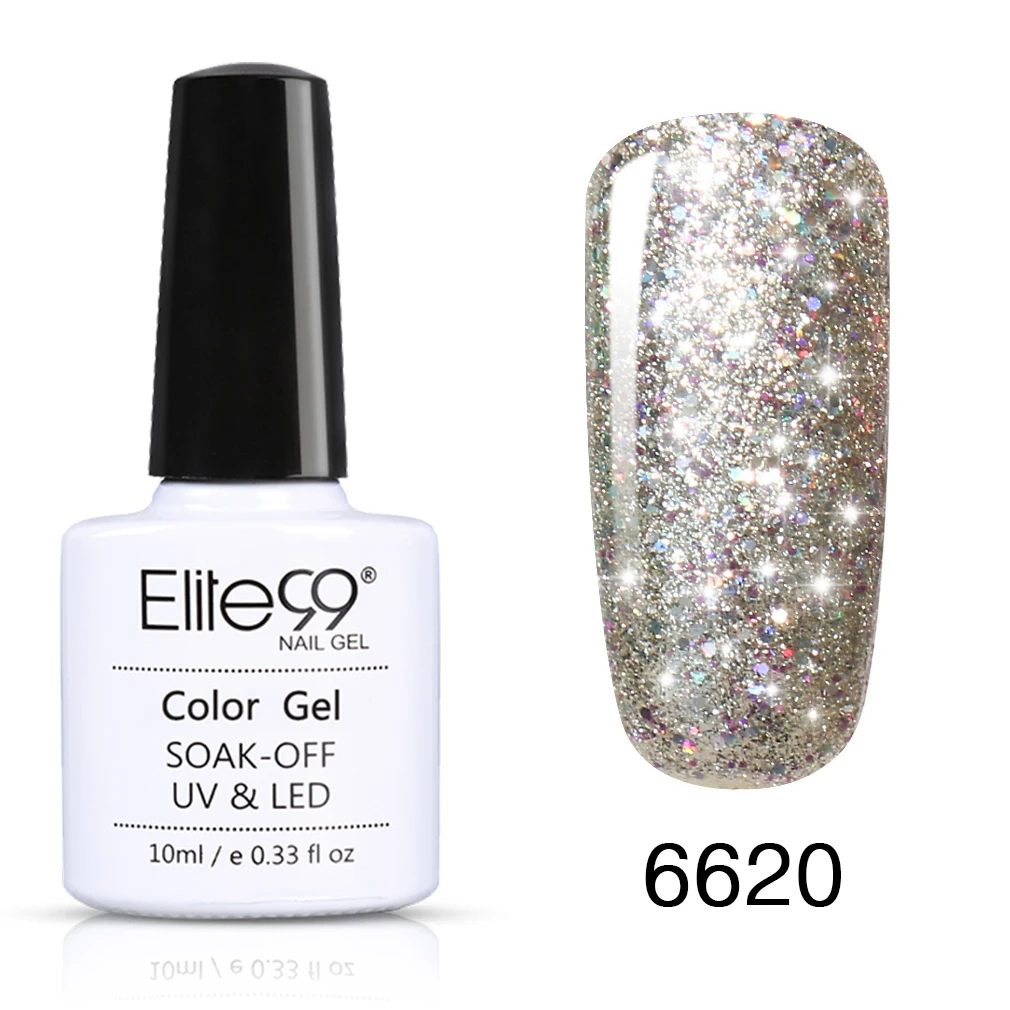 6620 Elite99 10 мл Звездный Гель-лак для ногтей Супер Bling Soak Off UV лампа Гель-лак Блеск Гель-лак маникюр лак для ногтей - Цвет: 6620