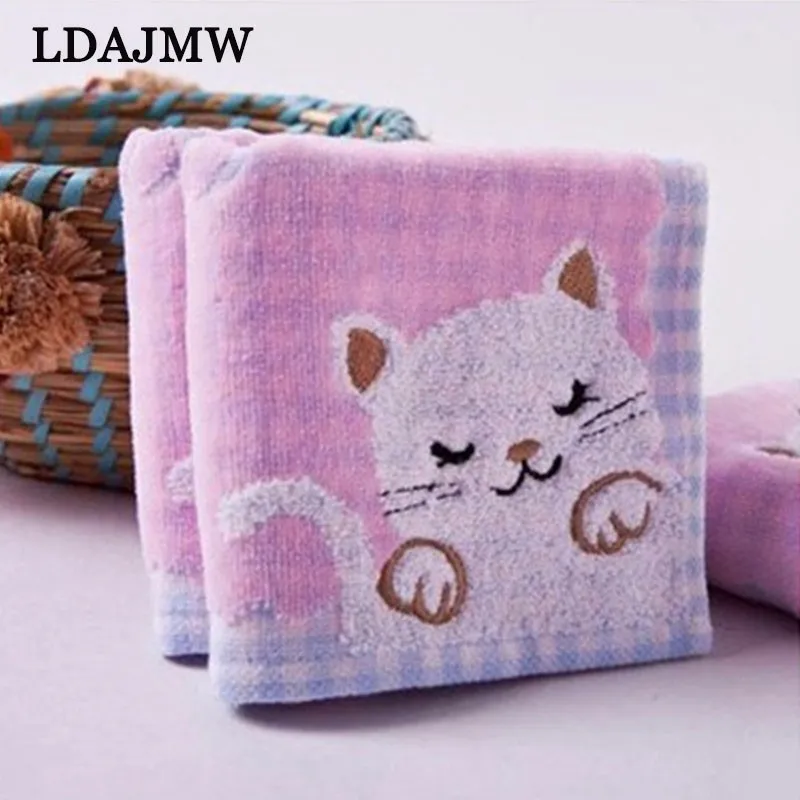 LDAJMW hot sale high quality and comfortable 100% cotton children's towel super soft children cute kitten high-end 48X25cm | Дом и сад