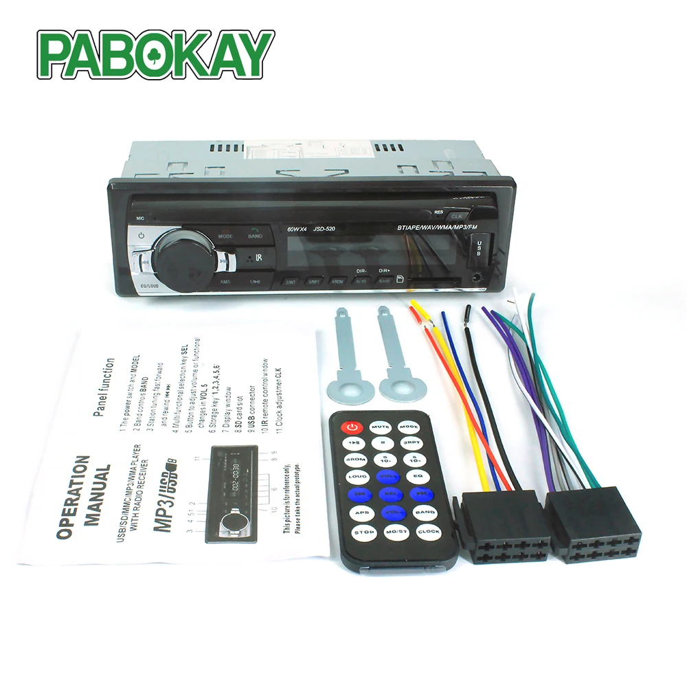 Автомобильный радиоприемник miniJSD520 12 В Bluetooth стерео 1 Din FM Aux вход поддержка Mp3/MP4 USB