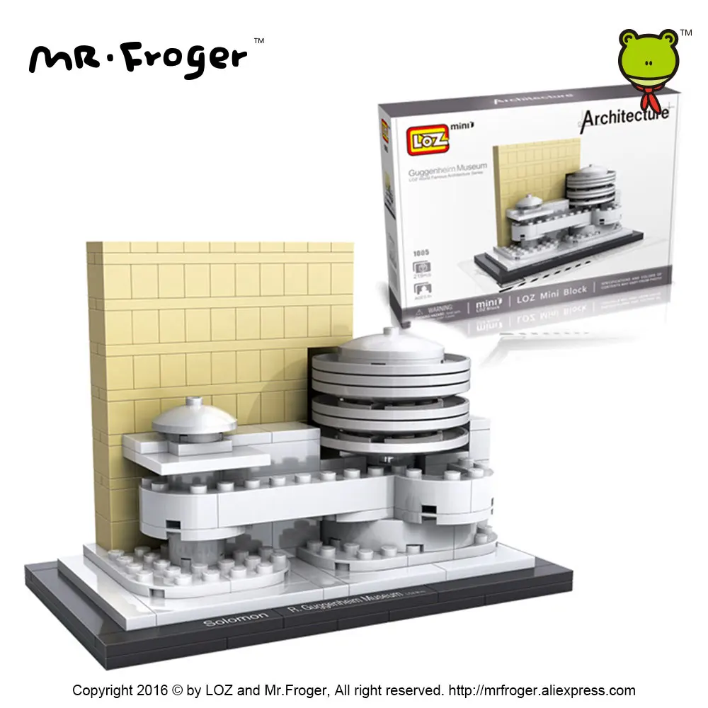 Mr. Froger LOZ architecture Guggenheim дом в музее DIY модельные наборы мини блок Forge World City модели