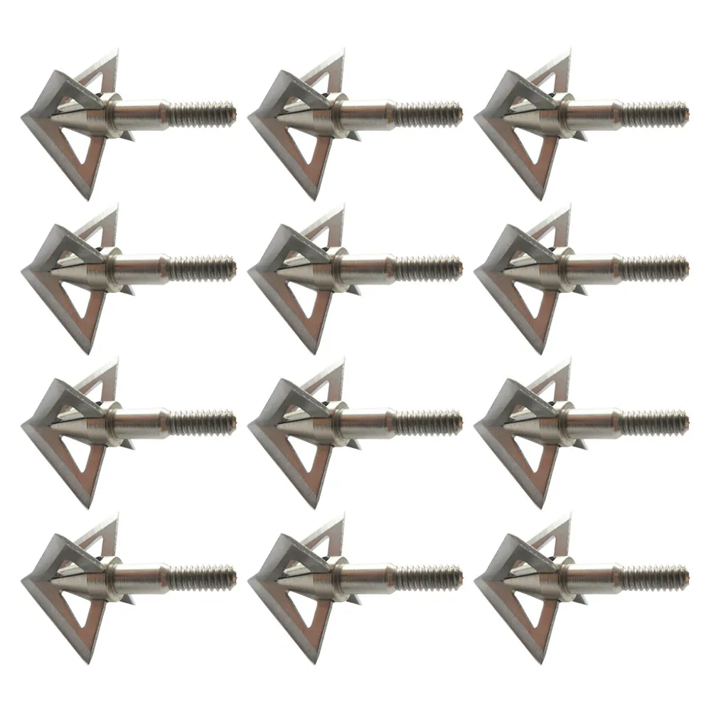 Стрелы для стрельбы из лука 100 зерна 4 лезвия серебряные наконечники стрел точка