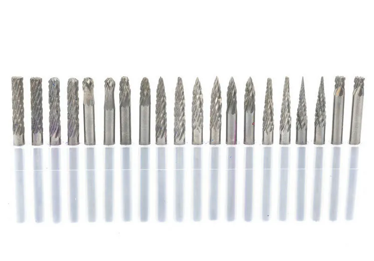 Мини дрель патроны 20 шт./компл. натуральная общая Вольфрам Сталь Ротари файла