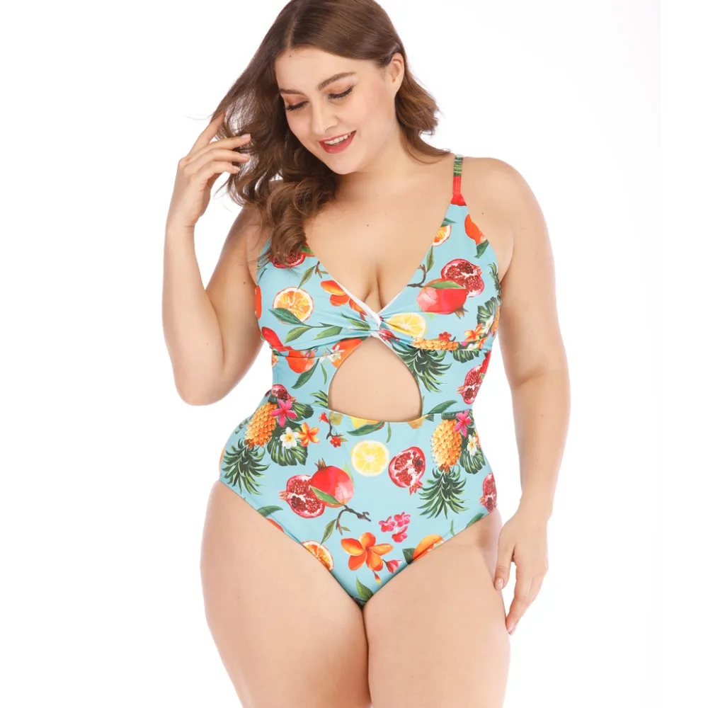 

Megartico plus size bathing suit 2019 xxxl pineapple tomato print swimsuit women 4xl big size lady one piece swimsuit monokini