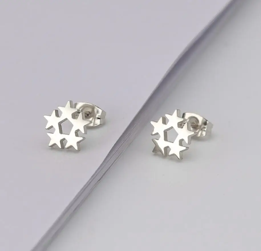 Yiustar новые модные милые серьги 5 звезд 3 цвета для женщин девочек детей ювелирные
