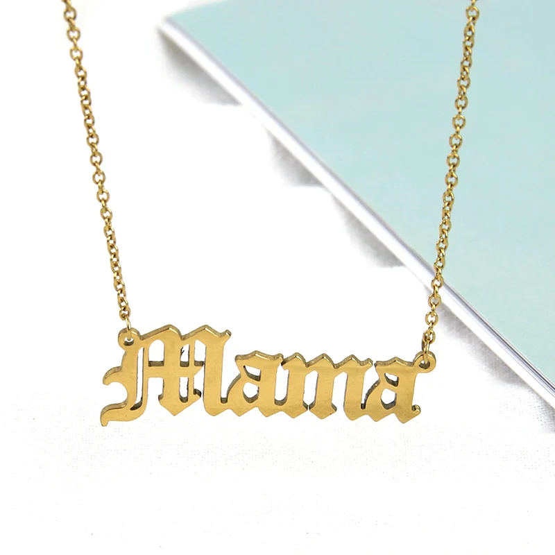 Personalized Old English Name Nacklace Custom Jewelry Stainless Steel Gold Women Wedding | Украшения и аксессуары