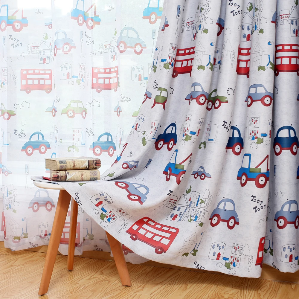 Затемняющие шторы для спальни игрушечного автомобиля детской комнаты мальчика |
