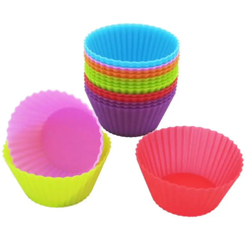 

7cm Round Shaped Cake Baking Molds Jello Mold Silicone Cupcake Pan Muffin Cup Baking Cup Mold LX4013
