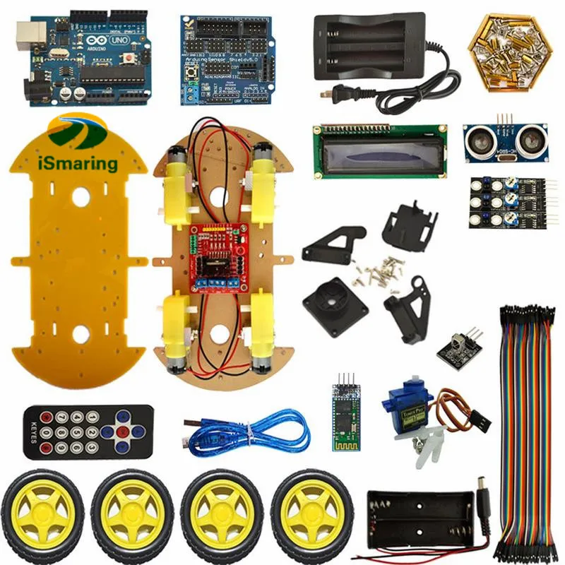 Официальный iSmaring умный автомобиль робот стартовый комплект для Arduino 1602LCD Atmega-328P