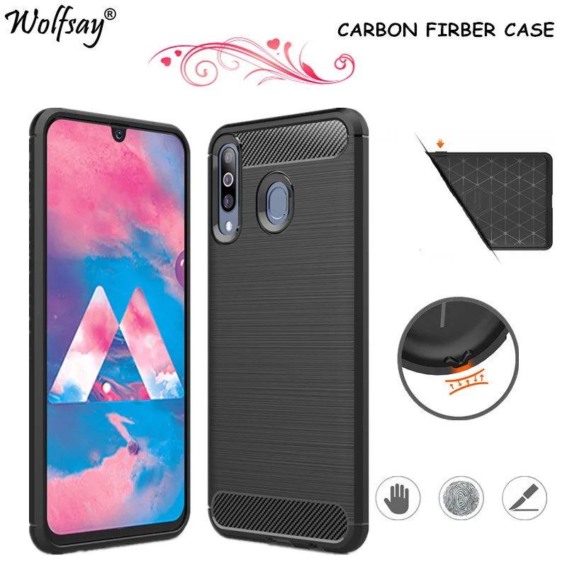 

Carbon Fiber Cover For Samsung Galaxy M30 Case For Samsung M30 Silicone Bumper Case For Samsung Galaxy M30 Back Case SM-M305F/DS
