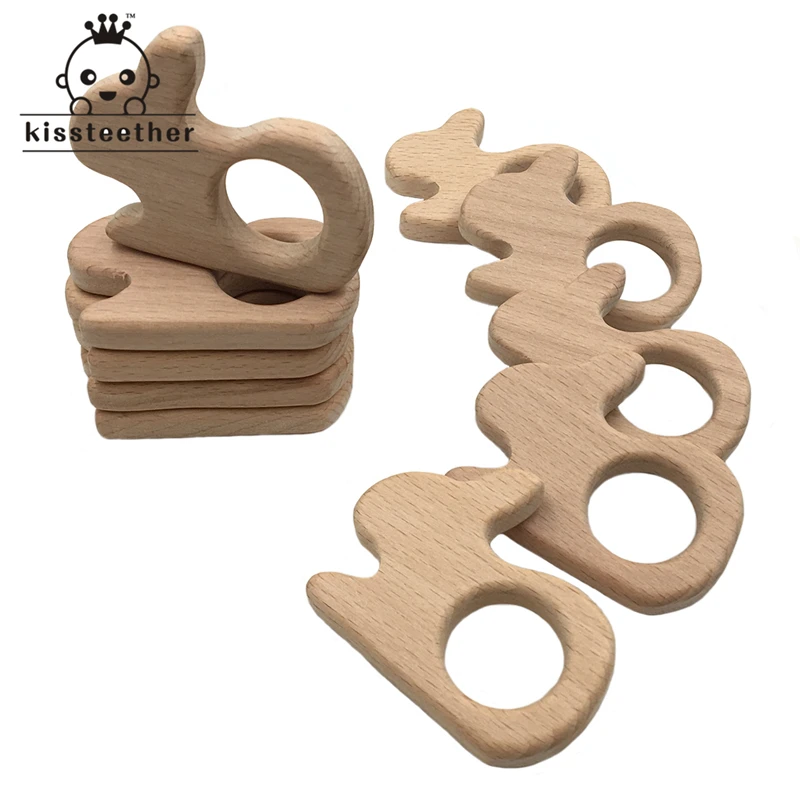 Прорезыватель из буковой древесины Aniamls Rabbit Timber Roe Bambi пищевое Дерево DIY ожерелье