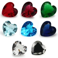 50pcs 3x312x12mm heart shape loose glass stone rose red color blue green white