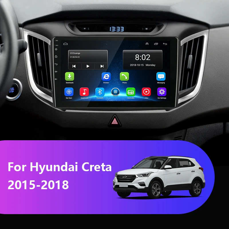 Jansite 10 &quotAndroid автомобильный gps Мультимедийный проигрыватель для hyundai Creta 2015 2018 wifi 4G