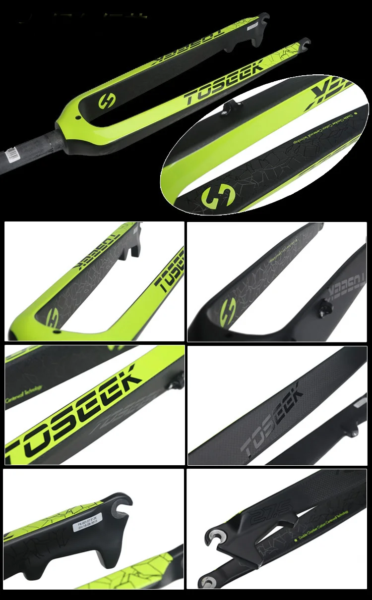 TOSEEK углеродная вилка 26/27. 5/29er MTB велосипедные дорожные вилки демпфирующие горные передние вилки части