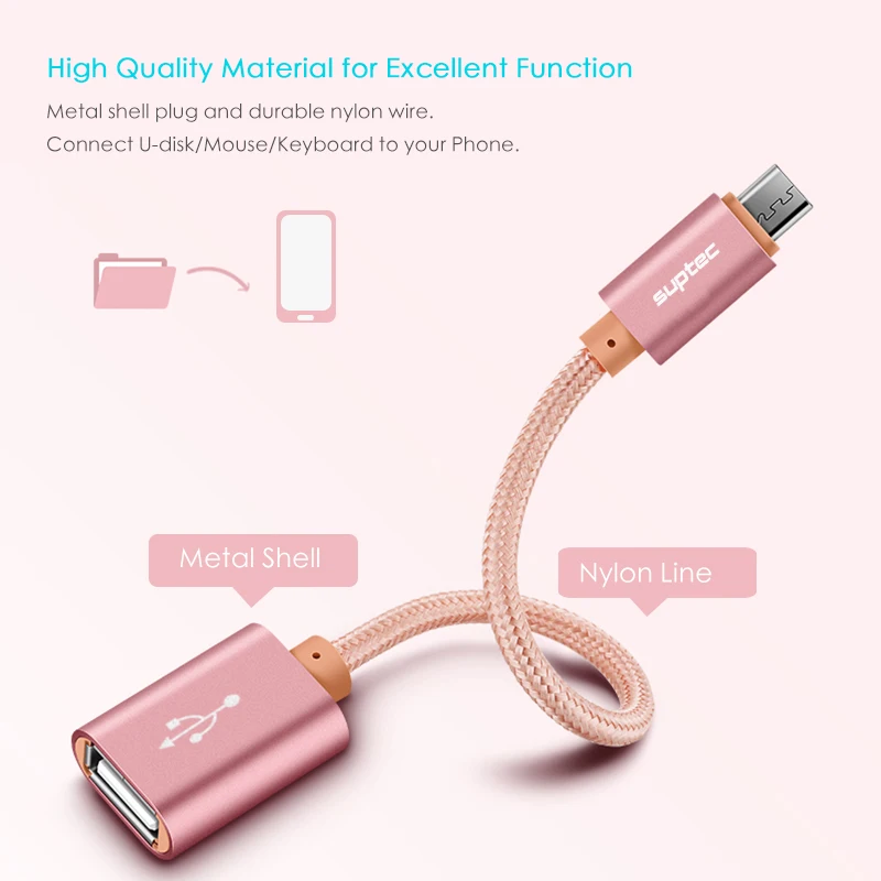 Suptec Micro USB OTG Женский адаптер для Samsung S6 S7 Xiaomi Huawei Lenovo Камера планшетных
