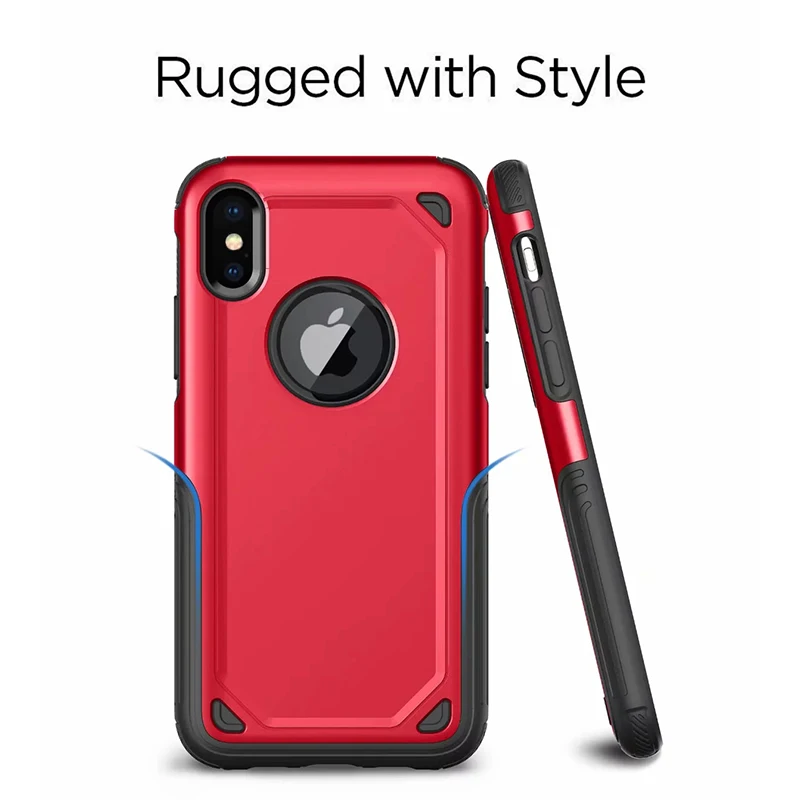 Противоударный чехол для iPhone X 8 7 6S 6 Plus Гибридный Тонкий Жесткий из ТПУ и