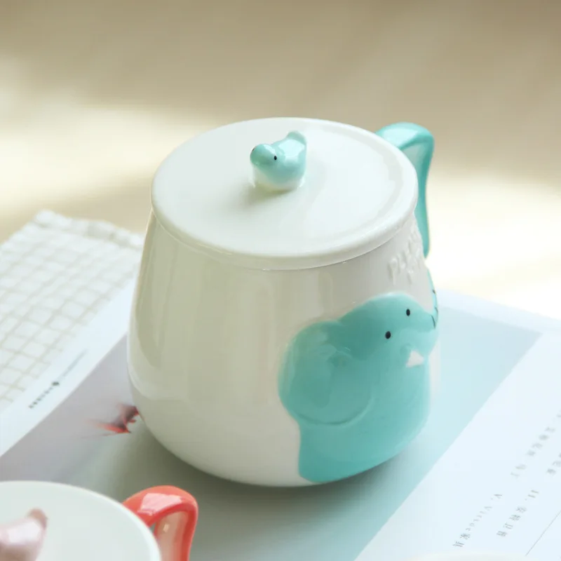 Cute 3D Relief Cartoon Animal Ceramic Coffee Mugs Milk Mug Colorful Tea Cup Travel or Home Drinking Accessories 400Ml | Дом и сад