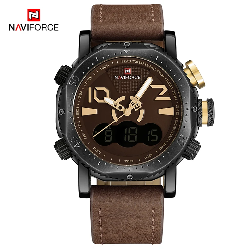 NAVIFORCE Мода Relogio Masculino мужские спортивные часы Мужские Цифровые светодиодный