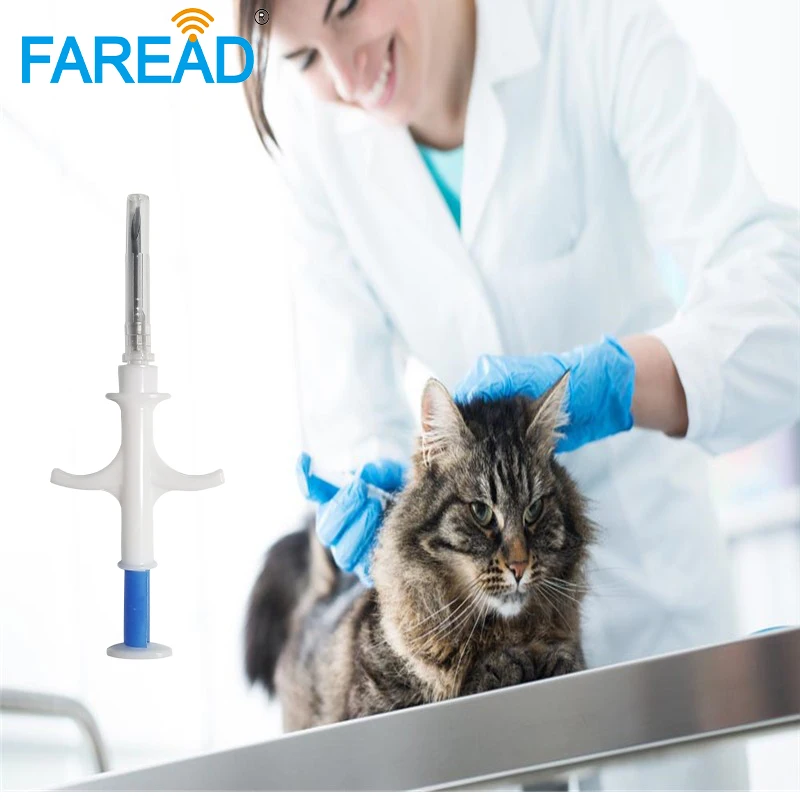 RFID 134.2Khz ISO11784/5 2.12x12mm RFID Animal microchip implant veterinary syringe for dog,cat ,mouse, turtle,arowana,snake etc