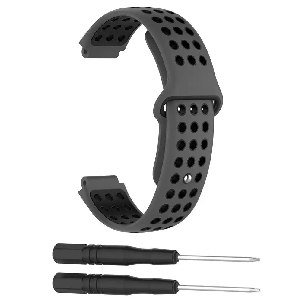 Цветной силиконовый сменный ремешок для часов Garmin Forerunner 230 235 220 620 630 735 Смарт-часы удобный ремешок - Цвет: Gray