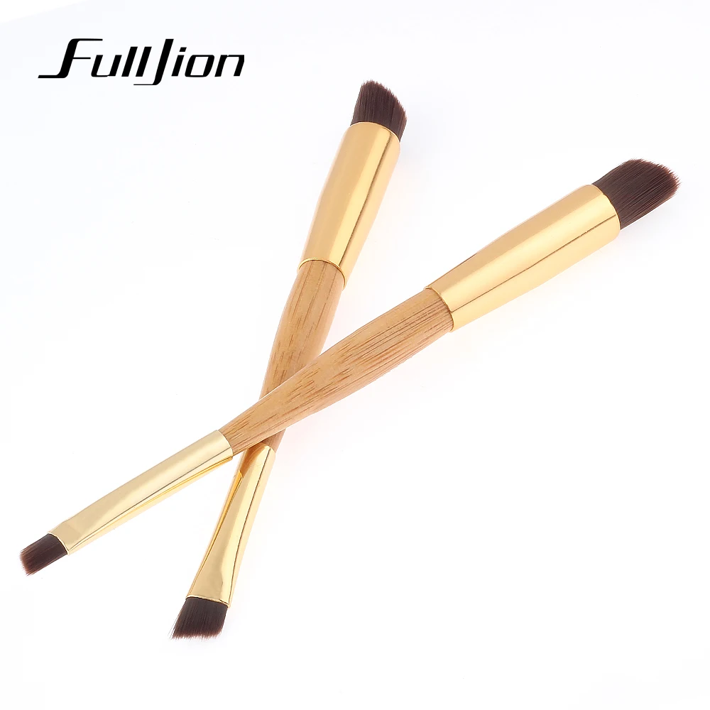 Fulljion 1 шт. двухсторонняя Золотая кисть для основы + тени бровей кисточка носа Blemish