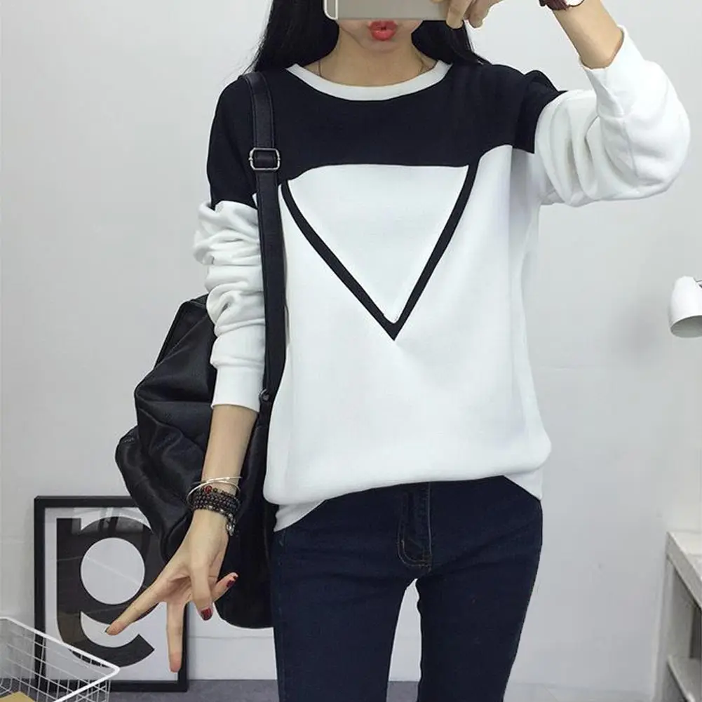 Новинка 2017 модные зимние черно-белые лоскутные толстовки с капюшоном женский