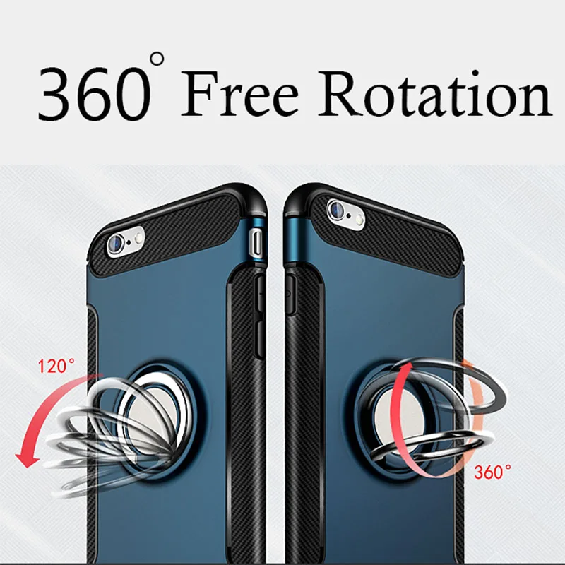 Heavy Duty Protection Anti-knock kickstand Bumper For iPhone X XS Metallic Mobile phone bags Fitted Cases With Finger Ring | Мобильные