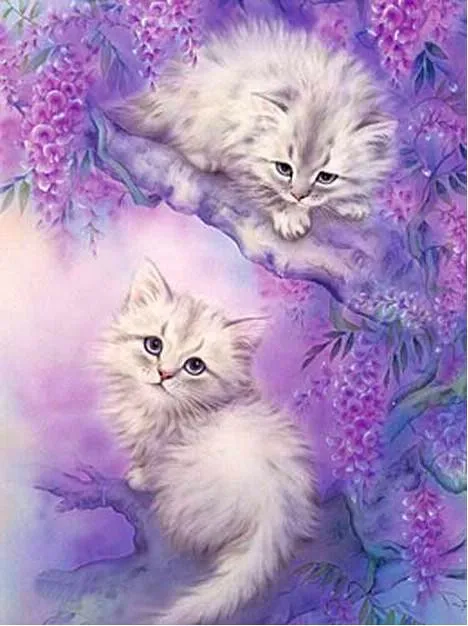 Diamond Painting Cat Landscape Pictures 5d Cross Stitch Rhinestone Crystal For Baby Room | Дом и сад