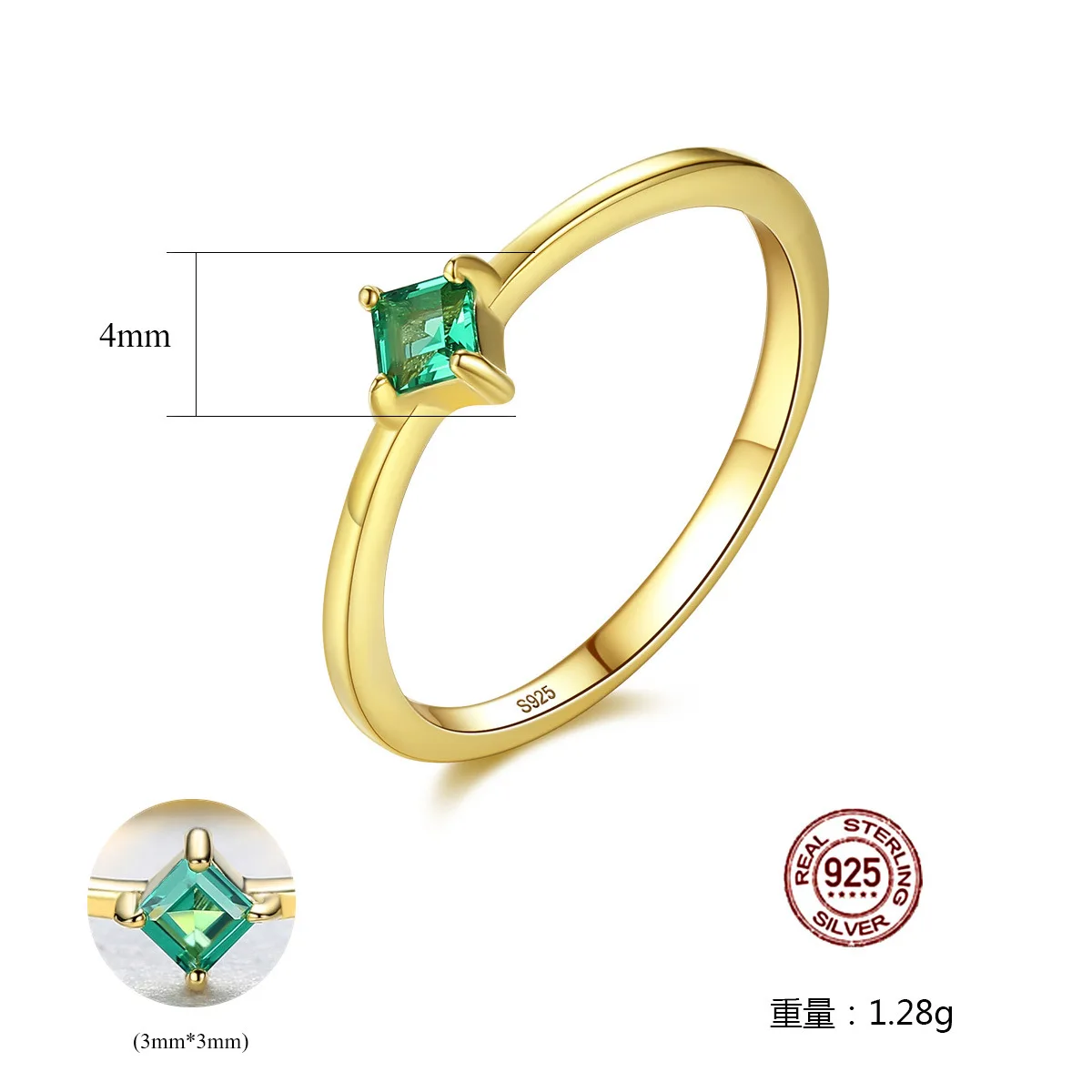 Sterling Silver Natural Gemstone Tourmaline Ring Ruby 14K Yellow Gold Plated Classic Prongs Solitaire Red Women Wedding 925 | Украшения и