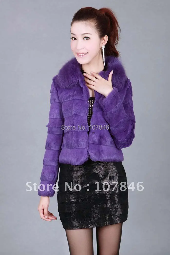 (TopFurMall) весенняя женская модная куртка из натурального кроличьего меха с лисьим