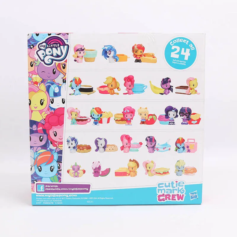 24 шт./компл. игрушки My Little Pony кафе Cuties мини пони куклы дружба-это чудо всех цветов радуги; платье с Сумеречной искоркой фигурки