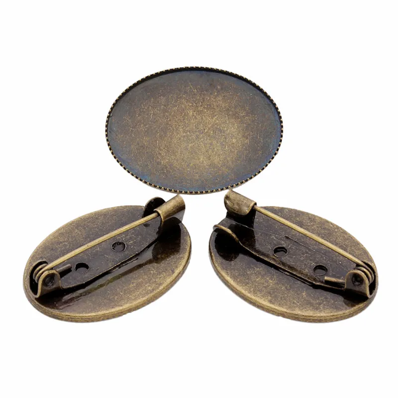 10 шт./лот античная бронза медь латунь пустая брошь настройки распорки кабошоны
