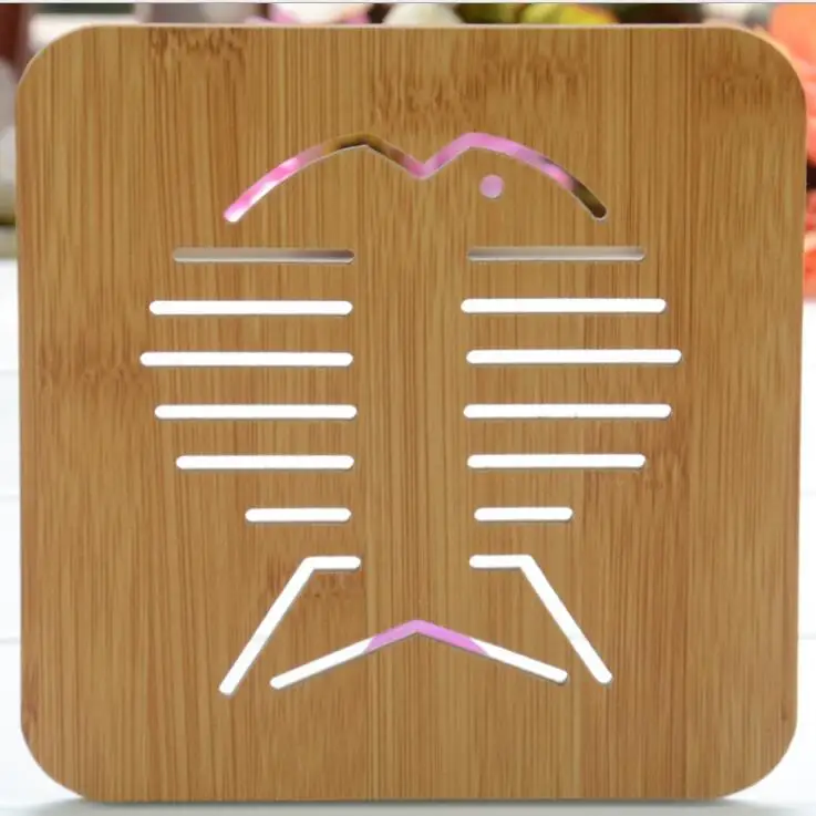 Hollow Wooden Coasters Kitchen Thickened Scald Proof Insulation Pad Mat Anti-skid Bowl #WL099 | Дом и сад