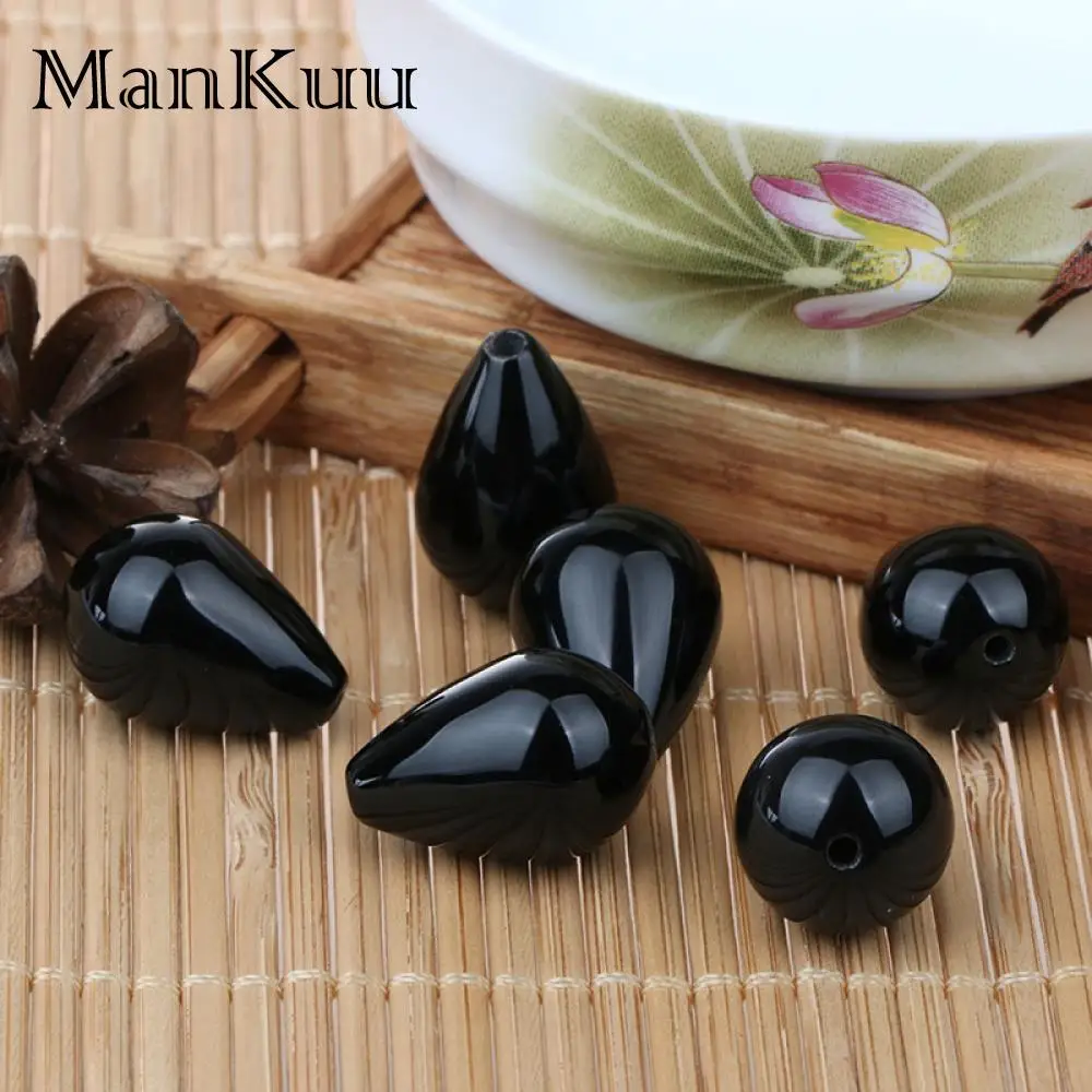 SHINYGEM Natural Stone Handmade Beads Simple Water Drop Shape 13*18mm Fashion Round Smooth Jewelry Making Fine Wholesale 10PCS | Украшения