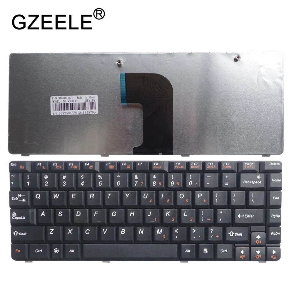Клавиатура для ноутбука GZEELE US LENOVO V360 V360A V360G U450 20058 U450A U450P u450G черная английская