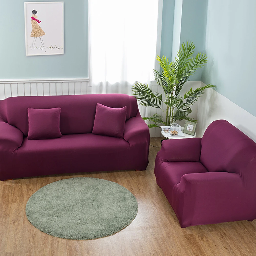 Solid Color Elastic Sofa Wrap Full Cover Anti-Slip Couch Cases Protector Decor | Дом и сад