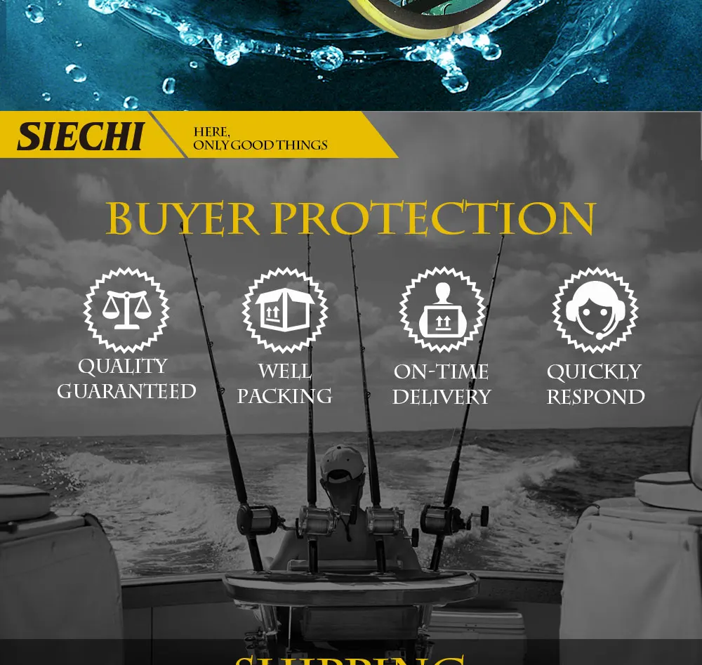 SIECHI PE Желтый плетеной лески 4 нити 300 м 500 м 1000 м Рыбалка ткань очень сильные потоки