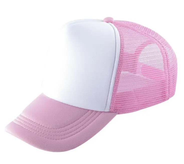 Pink and white 50 шт./лот,, сделай сам, логотип водителя грузовика, сетчатые кепки, Разноцветные бейсболки из полиэстера, бейсболки, бейсболки Gorros - Цвет: Pink and white
