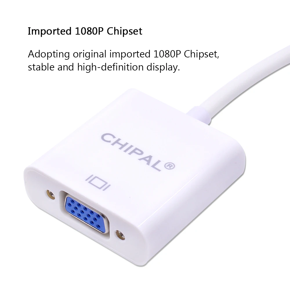 CHIPAL 10 шт. HDMI в VGA с аудиокабелем преобразователя для ПК ноутбука настольного