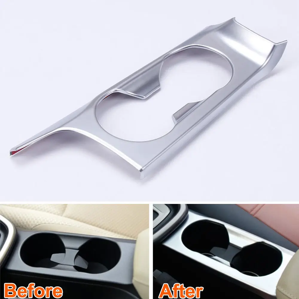 

BBQ@FUKA 1Pc Car ABS Interior Water Cup Holder Frame Cover Trim Decorate Sticker Fit For Ford Escort 2015