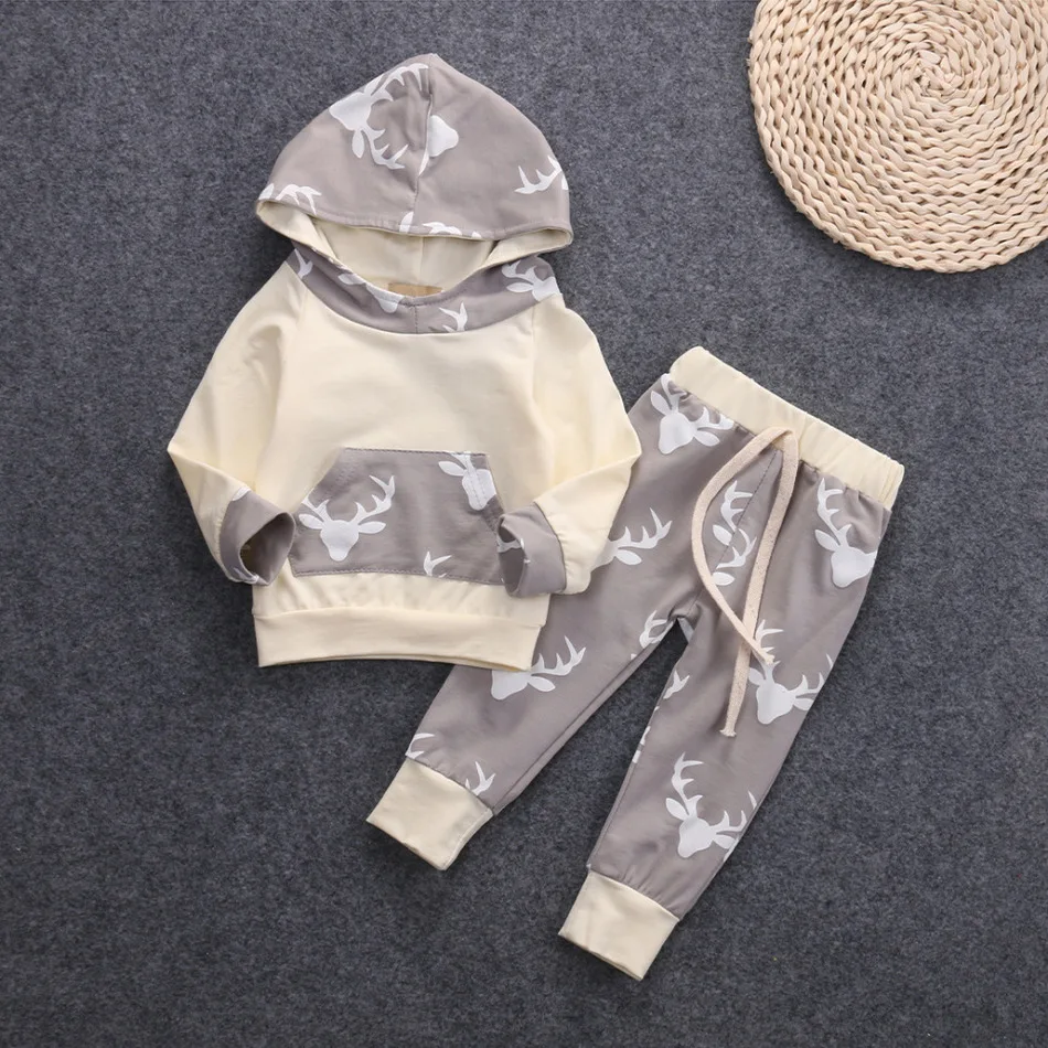 Детская Одежда Устанавливает 2017 Осень Мальчиков С Длинным Рукавом футболка +