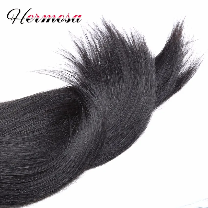 Hermosa Peruvian Virgin Hair With Closure 3 Bundles Straight Human Frontal |