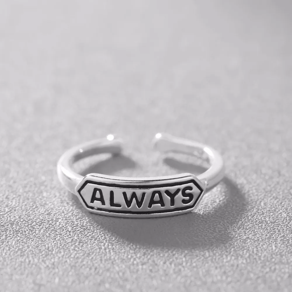 Kinitial модные кольца на заказ с надписью Always для мужчин и женщин вывеской
