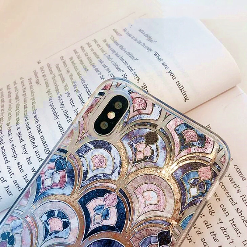 Dynamic Liquid Quicksand Marble Mermaid Phone Case For iphone 8 XS Max 6 7 Plus XR X Sequin Glossy Glitter Cover |