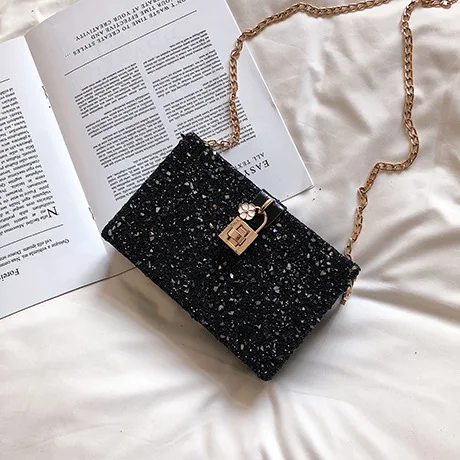 2019 Новая модная цепочка на одно плечо BagSequins женская сумка классическая сияющая