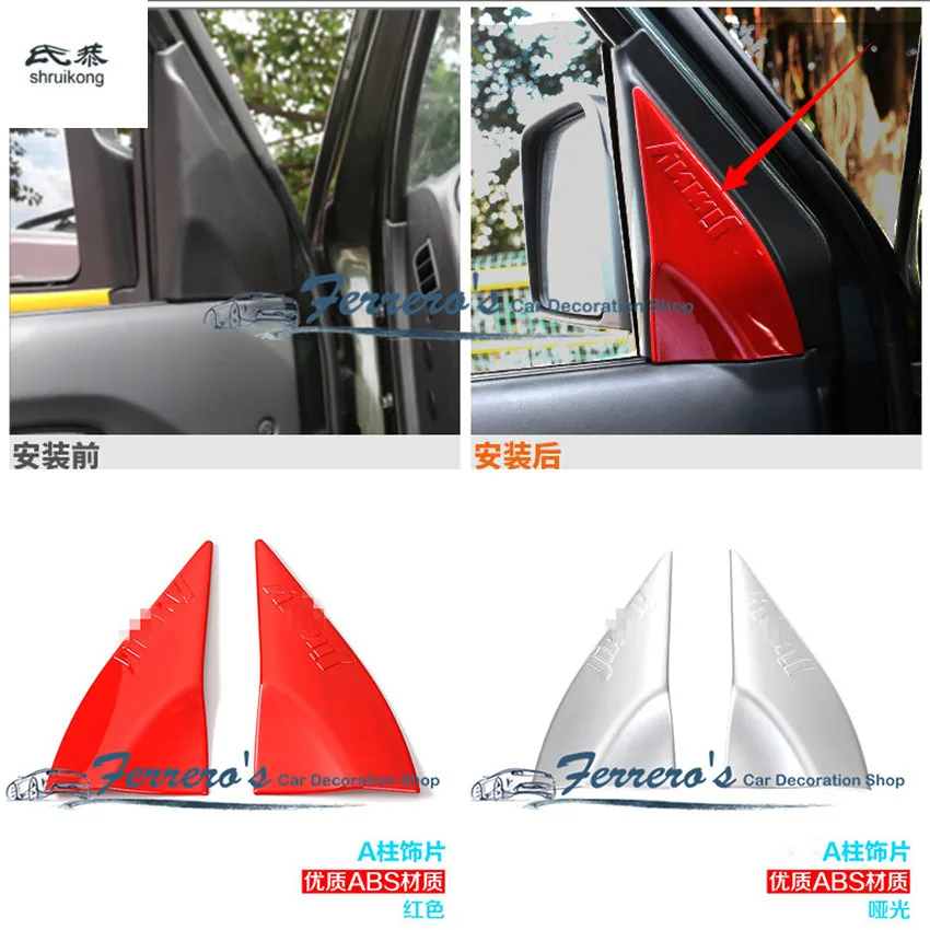 

2PCS/Lot ABS Chrome Plated for 2009-2015 Suzuki Jimny of A Pillar Decoration Cover Trim Decoration Cover Sequins