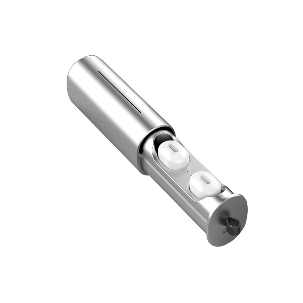 Белый Мини T1TWS Bluetooth V5.0 наушники 3D истинный беспроводной стерео глубокий бас звук Спортивная гарнитура с зарядным устройством - Цвет: Белый