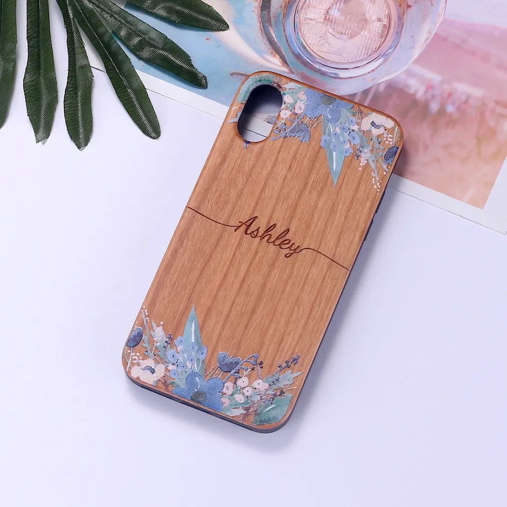 Floral 4 Индивидуальный винтажный Вишневый Дерево Цветочный ваше имя телефон Мягкий Бампер для iPhone 11 Pro Max XS Max XR X 7Plus 8Plus 7 8 - Цвет: Floral 4