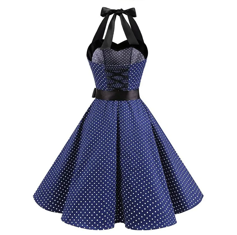 women tube top lace-up dress summer retro halter Big elegant lady casual sundress female plus size | Женская одежда