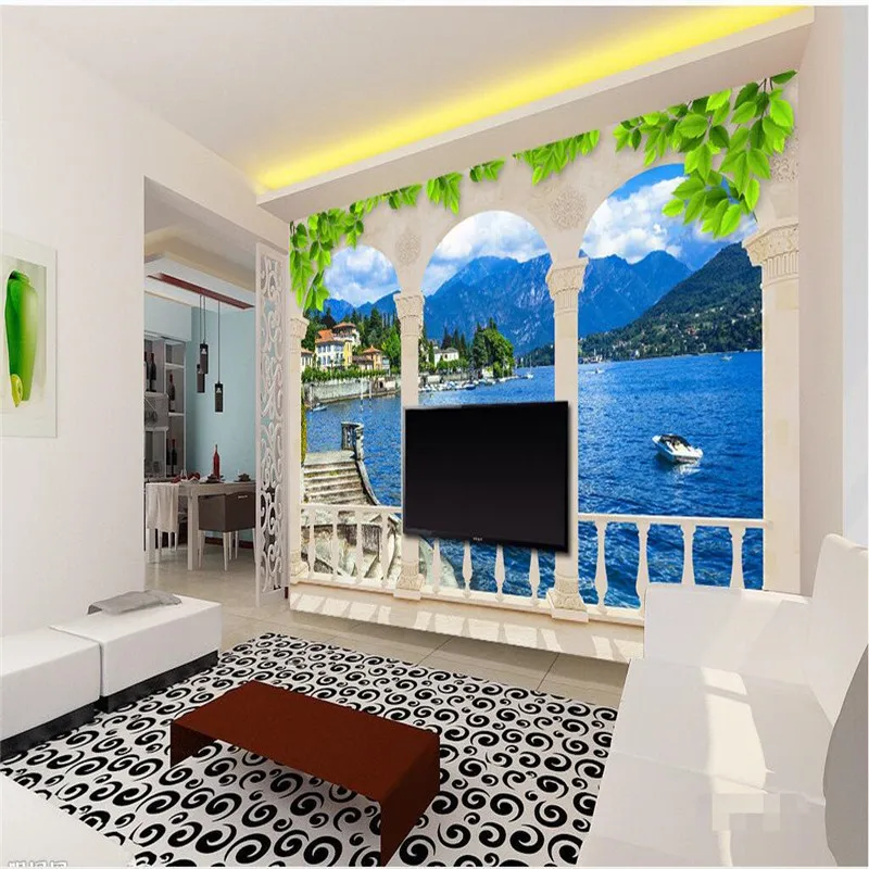 Обои для murals-3d домашний декор фото фон обои фотосъемки с изображением арки озера