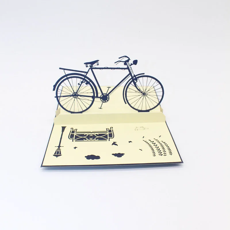 3D Laser Cut Handmade Carving Retro Bike Paper Invitation Greeting Cards PostCard Birthday Party Kids Creative Gift Collection | Дом и сад